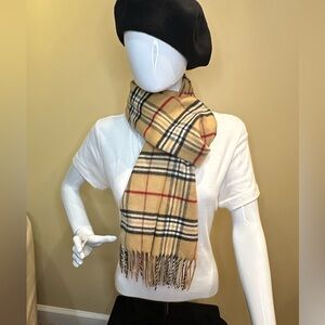 NWOT V. FRAAS Cashmink Tan Burberry Style Tartan Plaid Oversized Scarf Germany